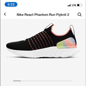 Nike React Phantom Run Flyknit 2, size 9.